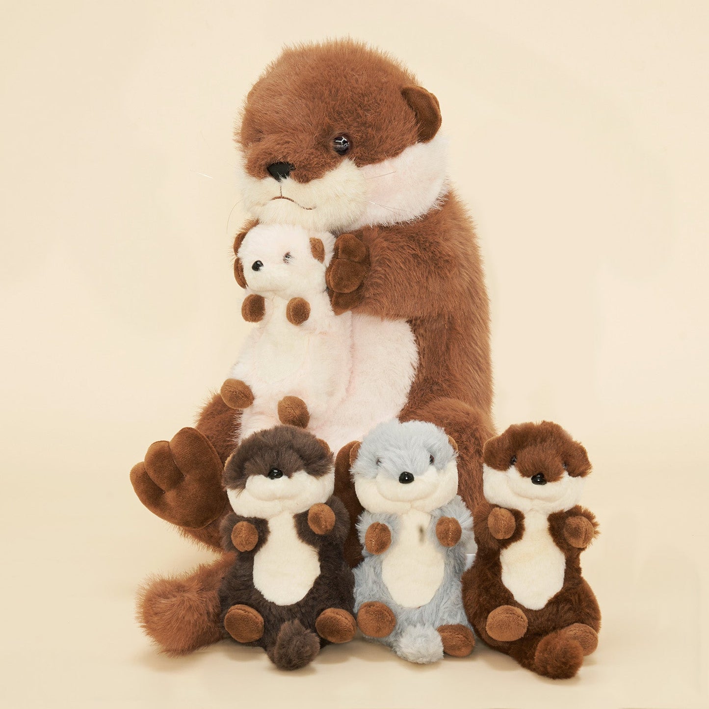 Otter Plush Stuffed Animal with 4 Babies