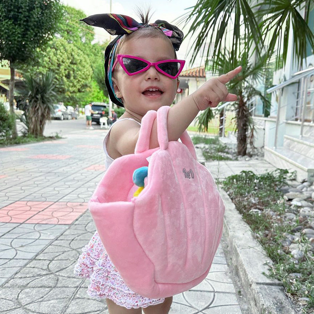 Personalized Baby's First Mermaid Shell Bag Sensory Toy Plush Playset