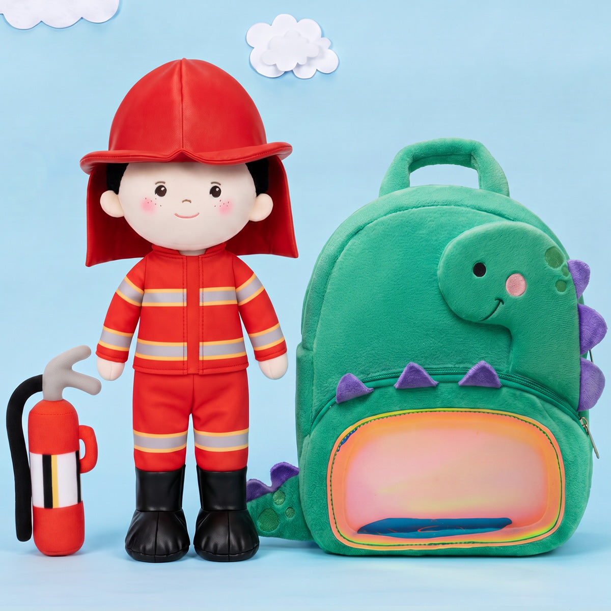 Personalized Firemen Plush Baby Boy Doll