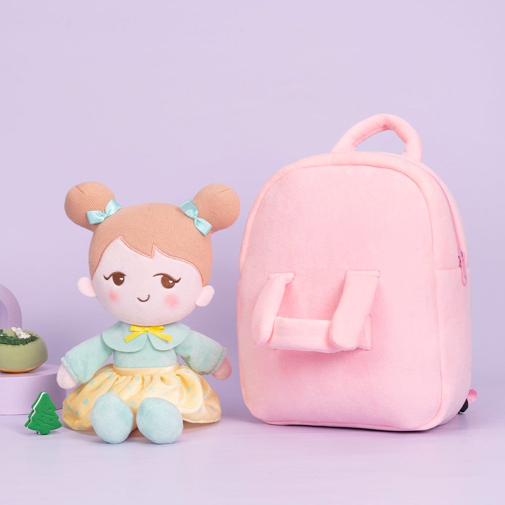 OUOZZZ Personalized Playful Light Green Doll With Bag B