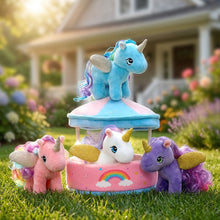 Load image into Gallery viewer, Carousel Plush Toy Set with 4 Unicorns