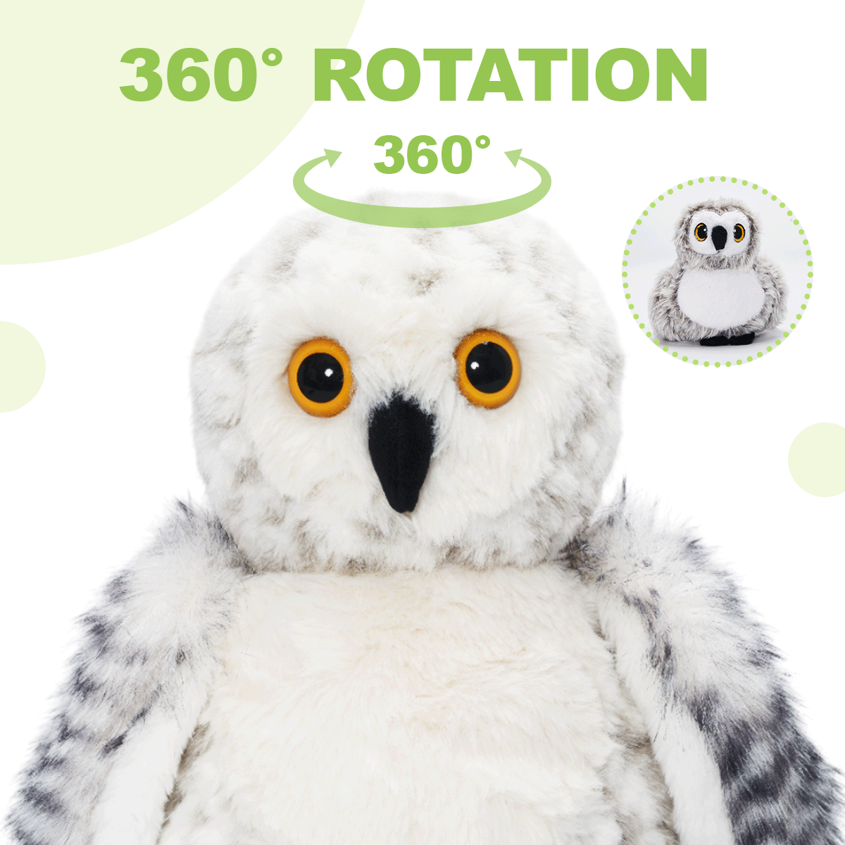 Owl Plush Stuffed Animal with 4 Babies-With rotatable head