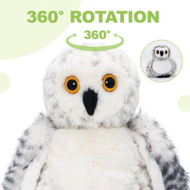Owl Plush Stuffed Animal with 4 Babies-With rotatable head