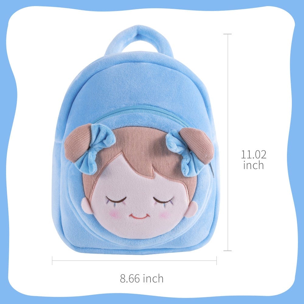 Personalized Abby Blue Girl Plush Doll and Backpack