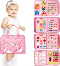 Load image into Gallery viewer, Personalized Toddler Busy Board Plush Montessori Toy for 1 2 3 4 Year Old Toddlers