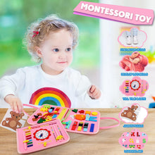 Load image into Gallery viewer, Personalized Toddler Busy Board Plush Montessori Toy for 1 2 3 4 Year Old Toddlers