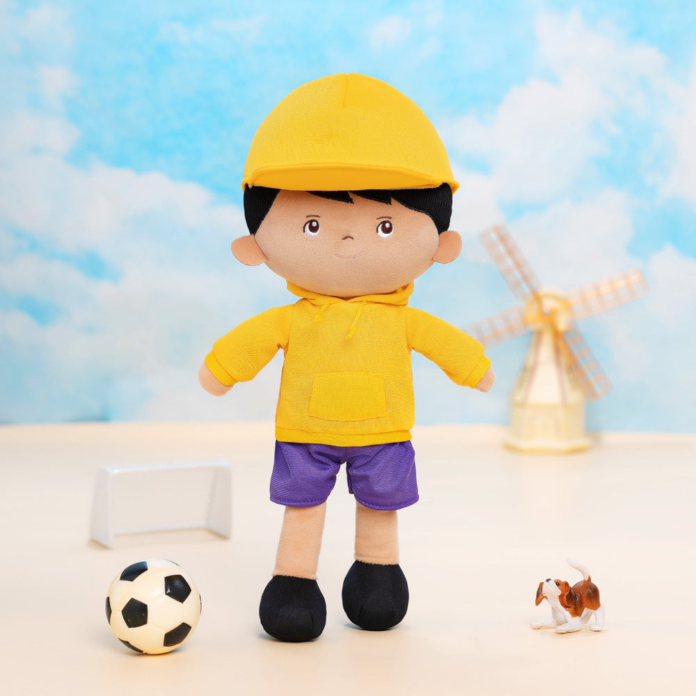 Personalized Brown Skin Tone Hip-hop Plush Boy Doll