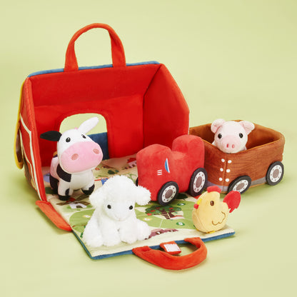 Personalised Baby's First Animal Farm Plush Toy Set