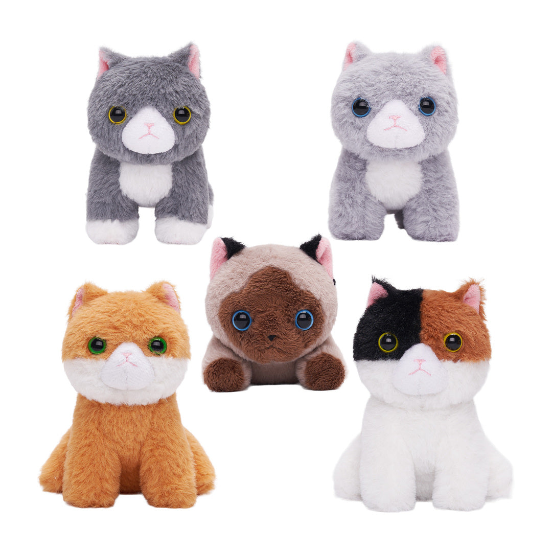 Personalized Plush Cat Nest Toy Set with 5 Stuffed Kittens