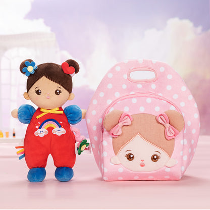 Personalized Brown Skin Tone Mini Plush Baby Girl Doll