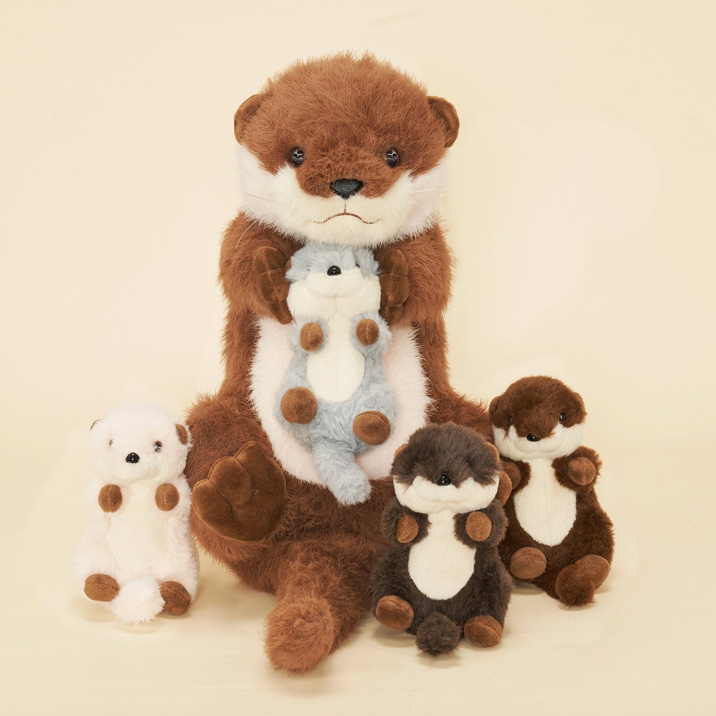 Otter Plush Stuffed Animal with 4 Babies