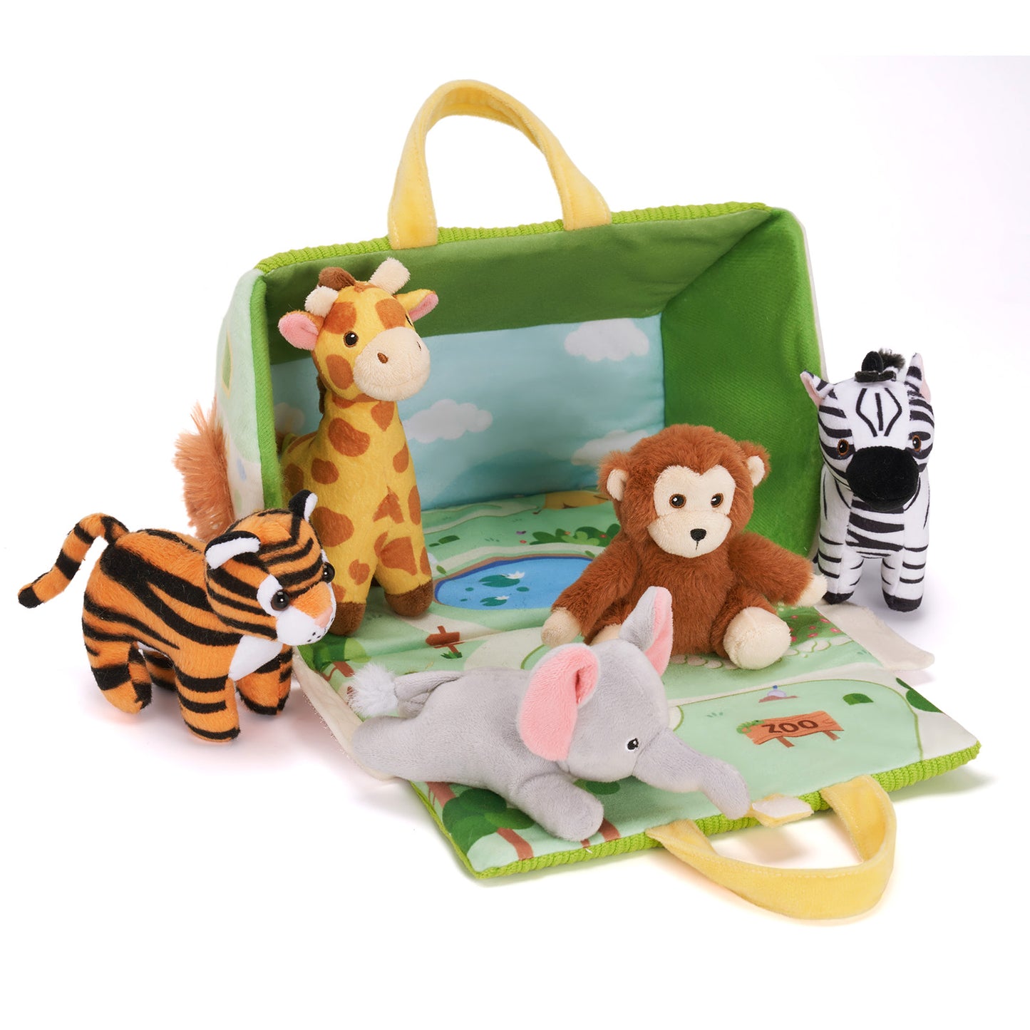 Personalized Plush Mini Zoo Toy Set with 5 Wild Stuffed Animal