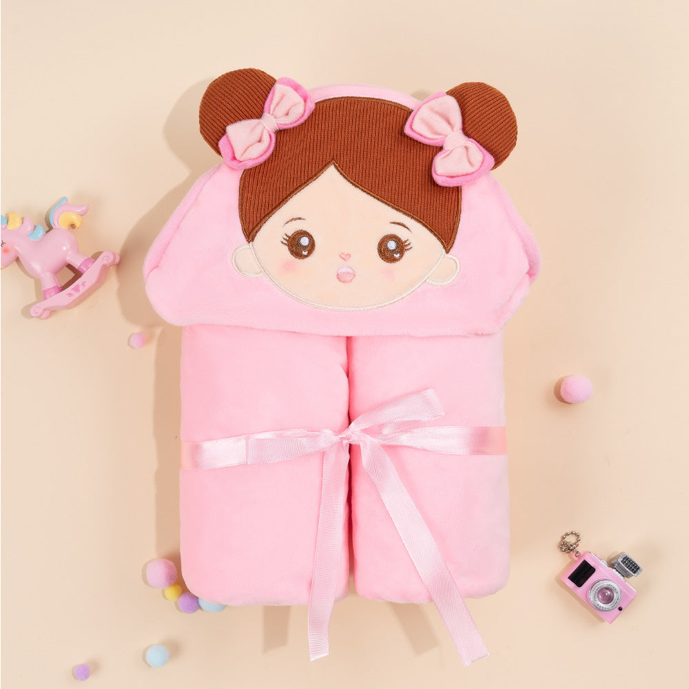 Personalized Ultra-soft Baby Hooded Blanket for Brown Skin Tone Baby
