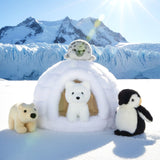 Igloo with 4 Animals Plush Toy Set