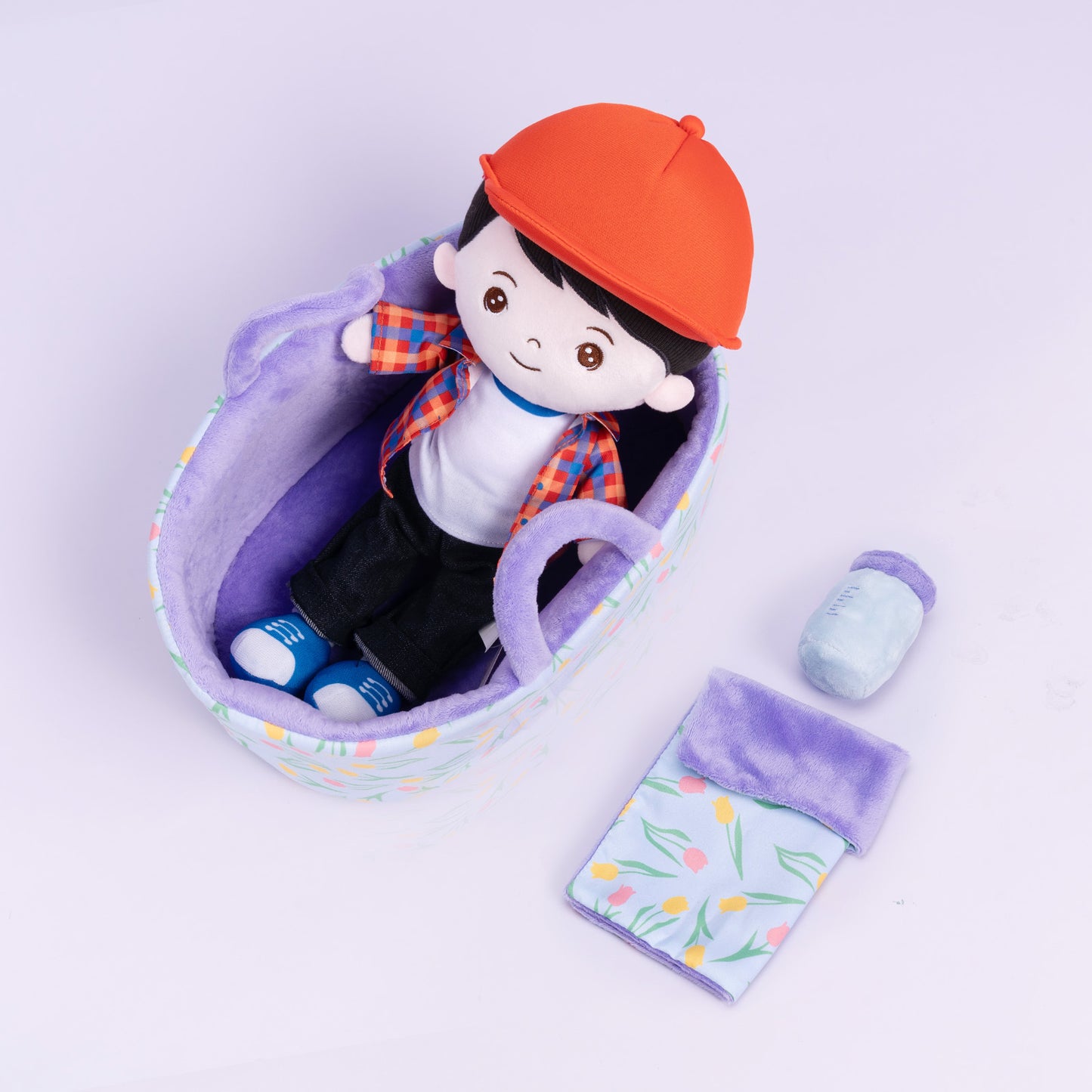 Personalized Plush Doll with Bassinet Accessories