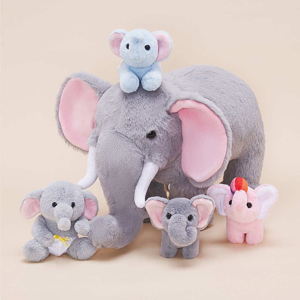 Elephant Family Plush Toy Set with 4 Pieces Baby Gift Set