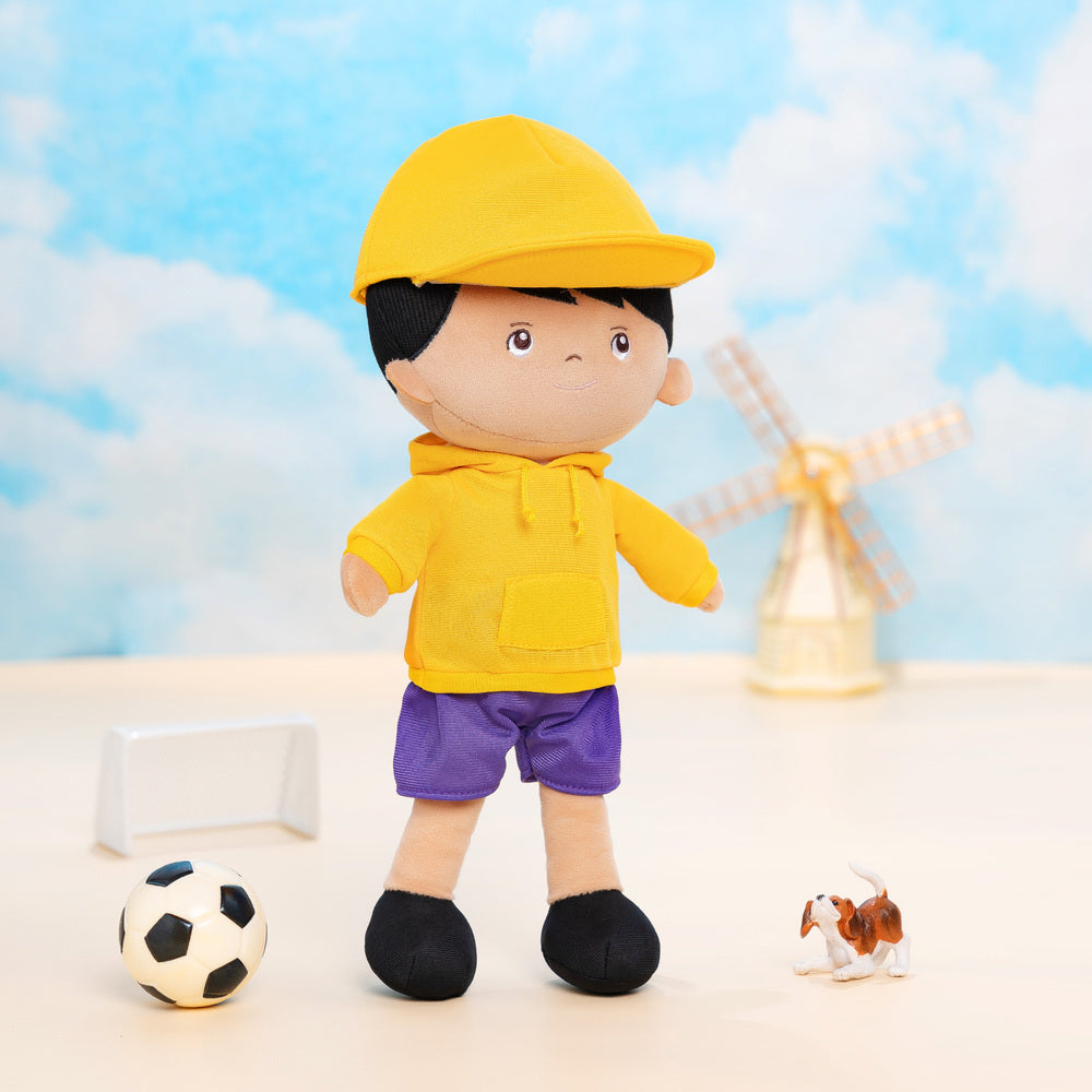 Personalized Brown Skin Tone Hip-hop Plush Boy Doll