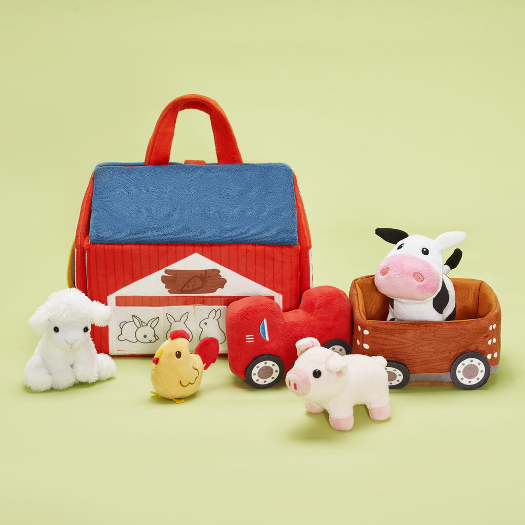 Personalised Baby's First Animal Farm Plush Toy Set