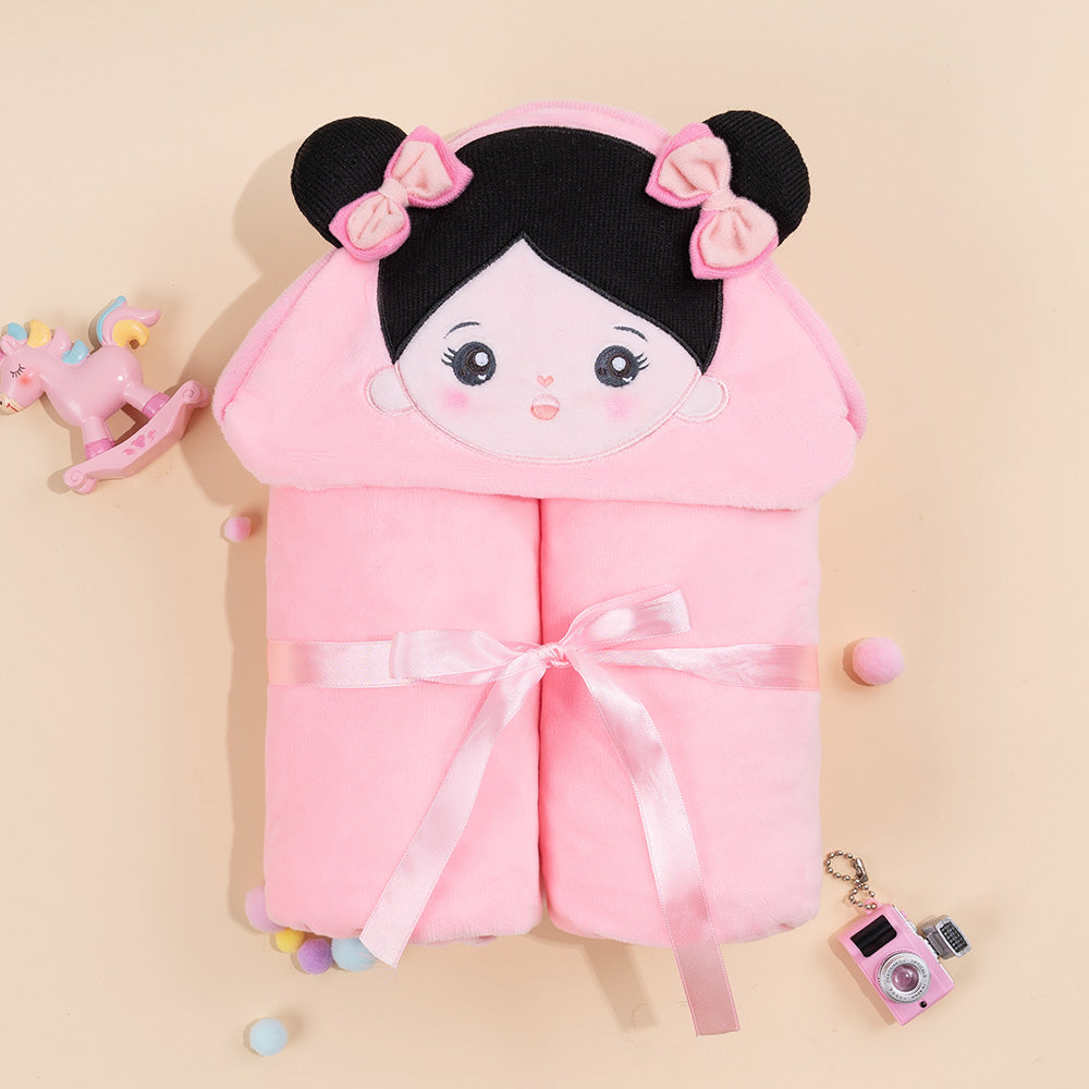 Personalized Ultra-soft Baby Hooded Blanket for Black Hair Baby