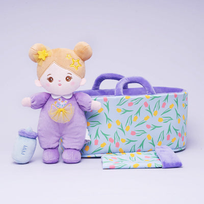 Personalized Purple Mini Plush Rag Baby Doll & Gift Set