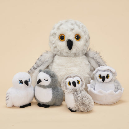 Owl Plush Stuffed Animal with 4 Babies-With rotatable head