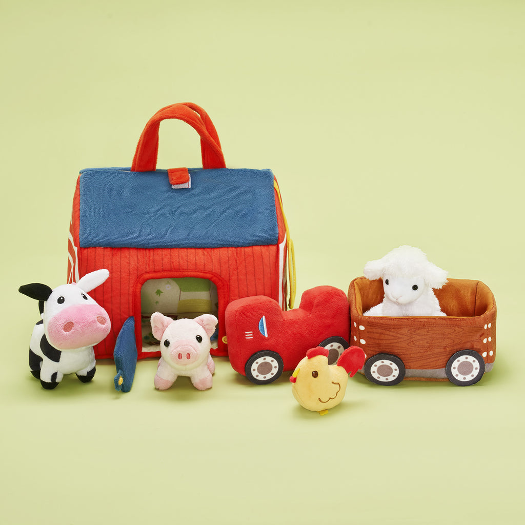 Personalised Baby's First Animal Farm Plush Toy Set