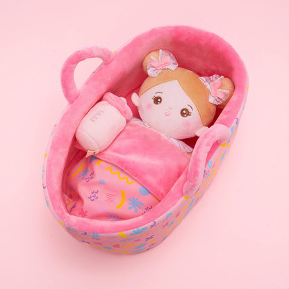 Personalized Pink Mini Plush Rag Baby Doll & Gift Set
