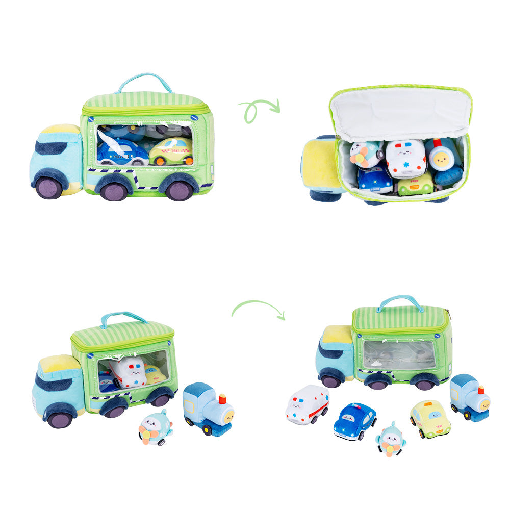 Personalized Baby's First Car Sensory Toy Plush Playset
