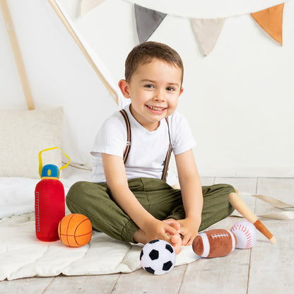 Personalized Baby's First Sports Bag Plush Playset Sensory Toys Set