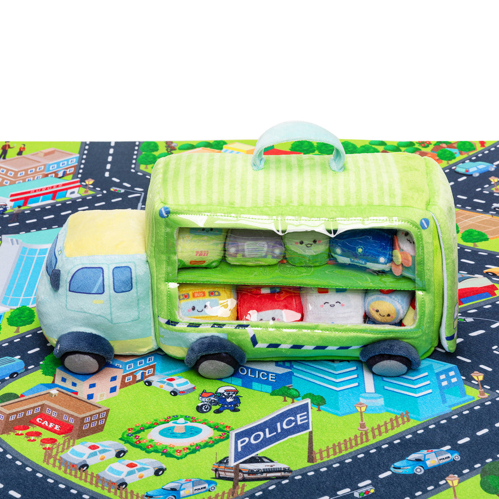 Personalized Baby's First Cars Sensory Toy Plush Playset