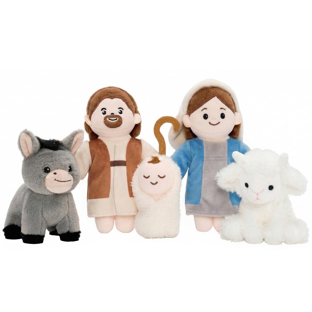 Soft Nativity Playset - Plush Manger with Holy Family & Animals