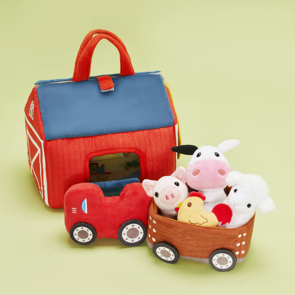 Personalised Baby's First Animal Farm Plush Toy Set