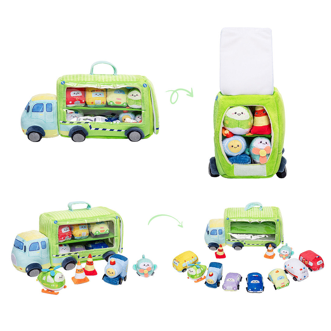 Personalized Baby's First Car Sensory Toy Plush Playset
