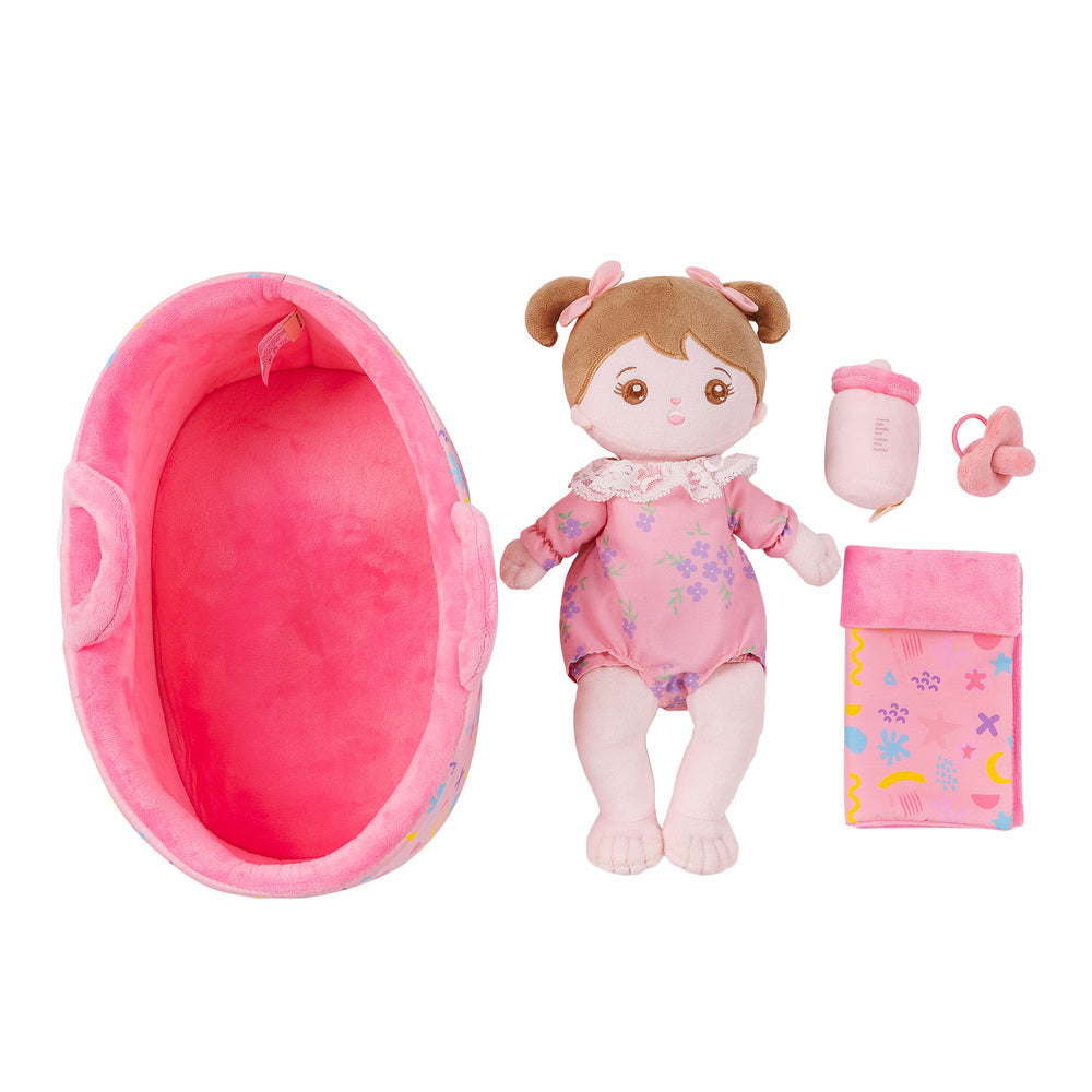 Personalized Pink Plush Mini Baby Girl Doll  With Changeable Outfit