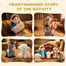 Load image into Gallery viewer, Soft Nativity Playset - Plush Manger with Holy Family &amp; Animals