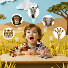 Load image into Gallery viewer, Personalized Plush Mini Zoo Toy Set with 5 Wild Stuffed Animal