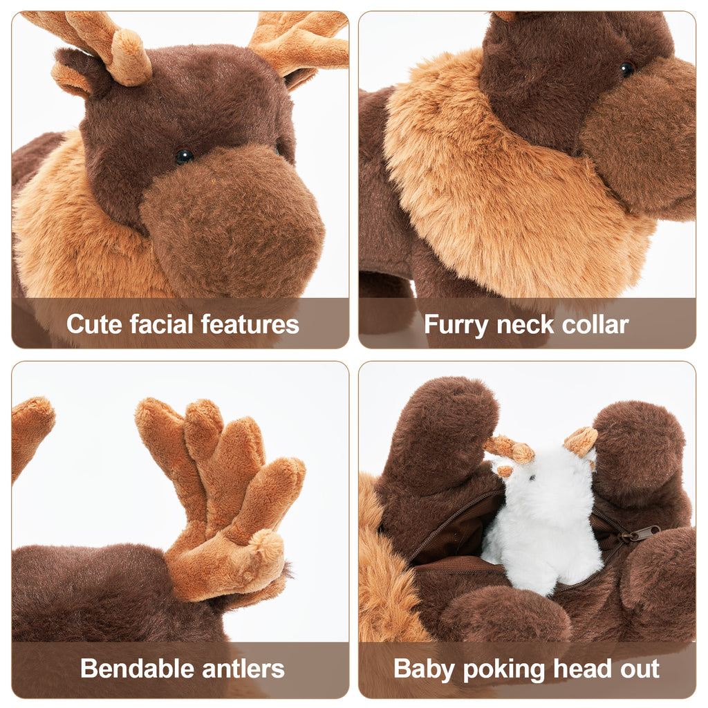 Moose Stuffed Animal with 4 Babies Inside