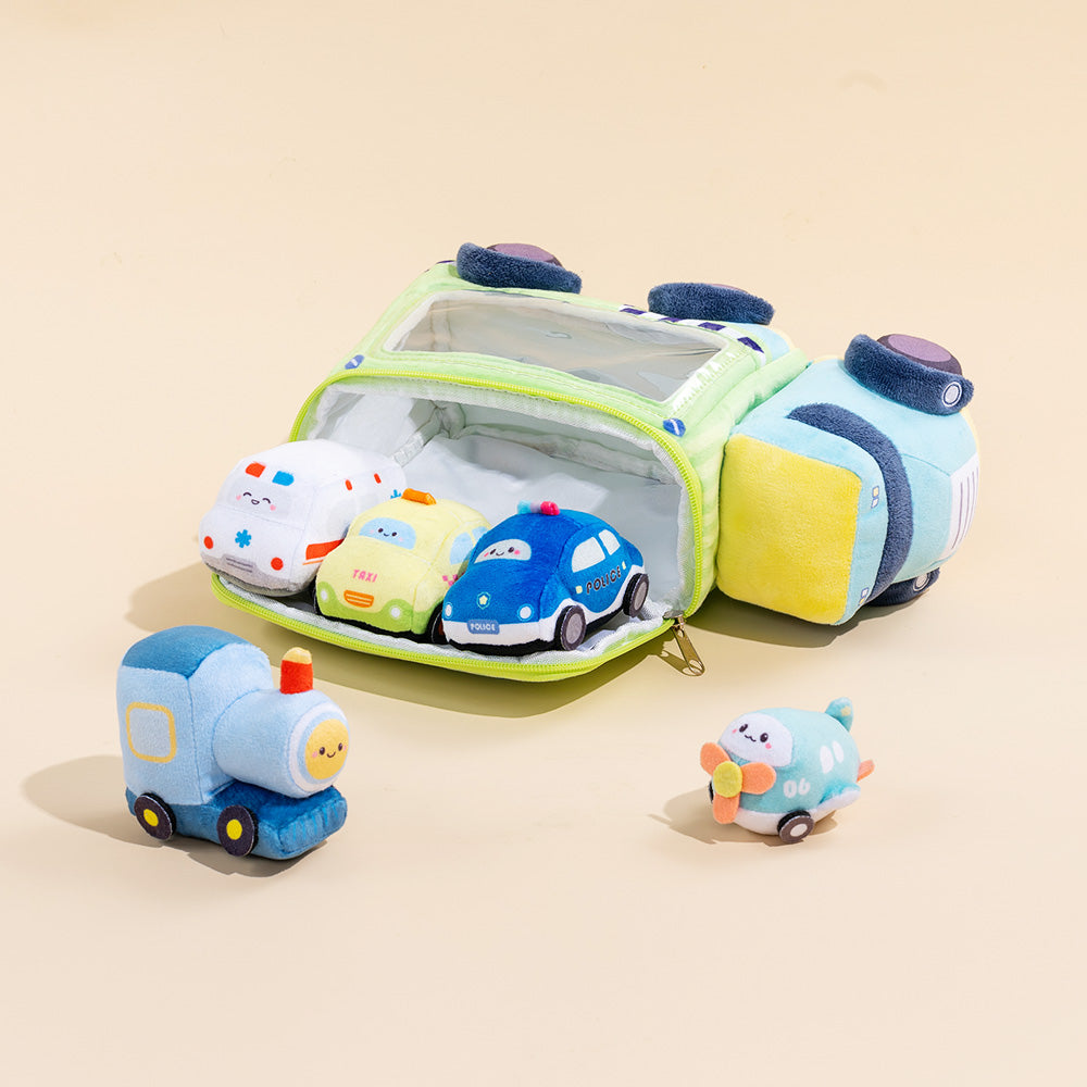 Personalized Baby's First Car Sensory Toy Plush Playset