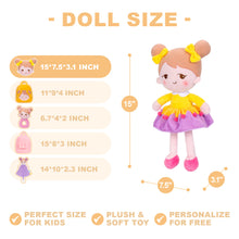 Load image into Gallery viewer, Personalized Becky Yellow Girl Doll + Backpack