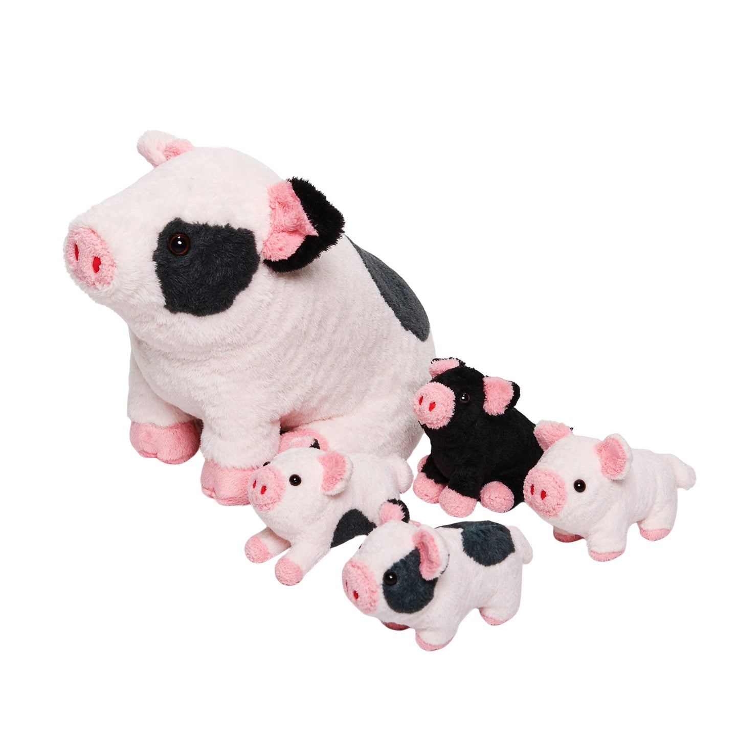 Spotted Pig Mommy Stuffed Animal Set with 4 Piglets Inside