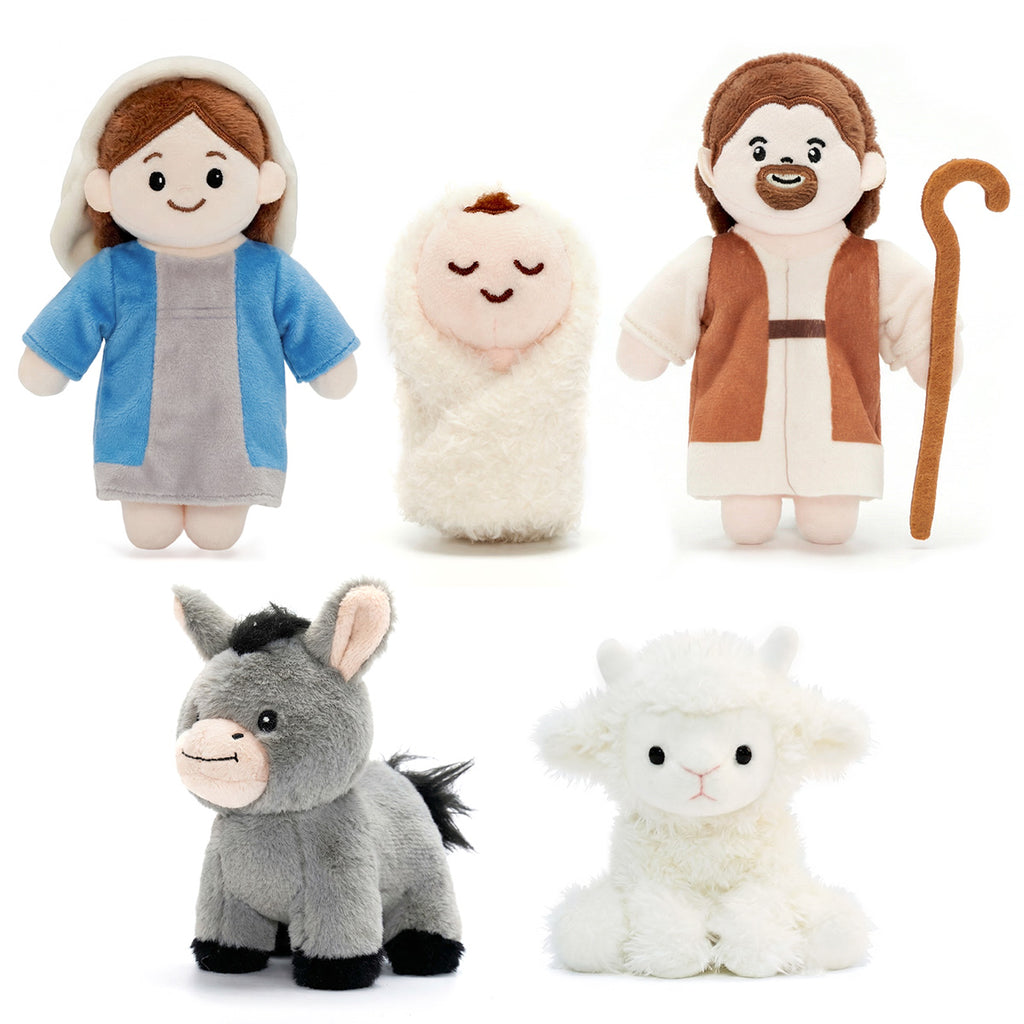 Soft Nativity Playset - Plush Manger with Holy Family & Animals
