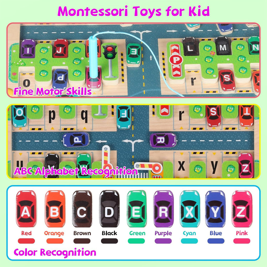 Magnetic Maze Montessori Wooden Puzzle Activity Board Toys for 3+ Year Old