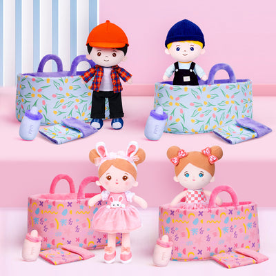 Personalized Plush Doll with Bassinet Accessories
