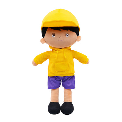 Personalized Brown Skin Tone Hip-hop Plush Boy Doll