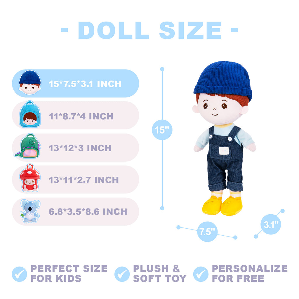 Personalized Boy Doll + Optional Backpack