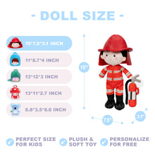Load image into Gallery viewer, Personalized Firemen Plush Baby Boy Doll