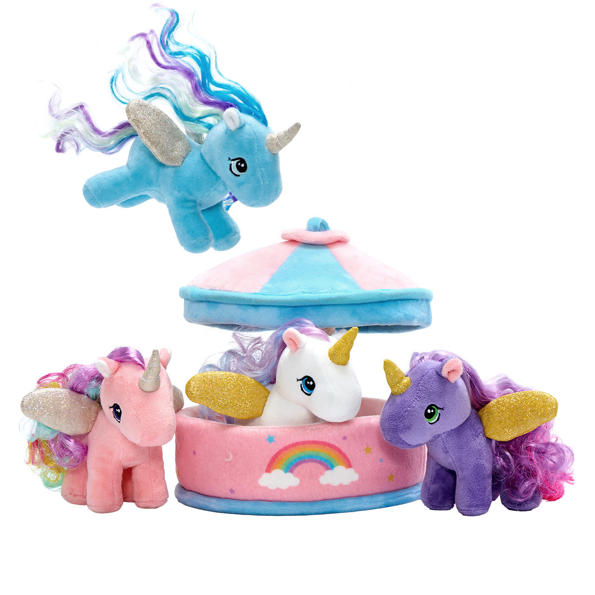 Unicorn Carousel Plush Toy Set