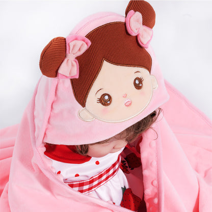 Personalized Ultra-soft Baby Hooded Blanket for Brown Skin Tone Baby