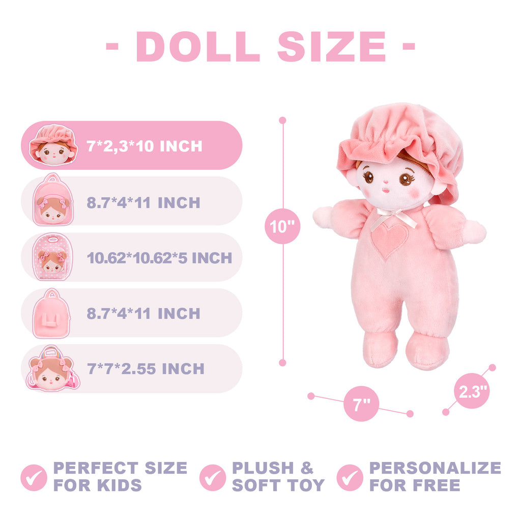 Personalized Pink Mini Plush Baby Girl Doll & Gift Set