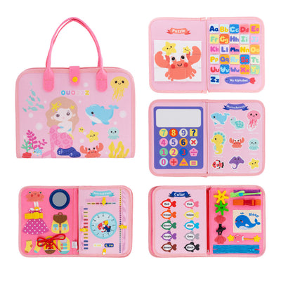 Personalized Mermaid Theme Activities Learning Busy Board for 3-6 Years Old